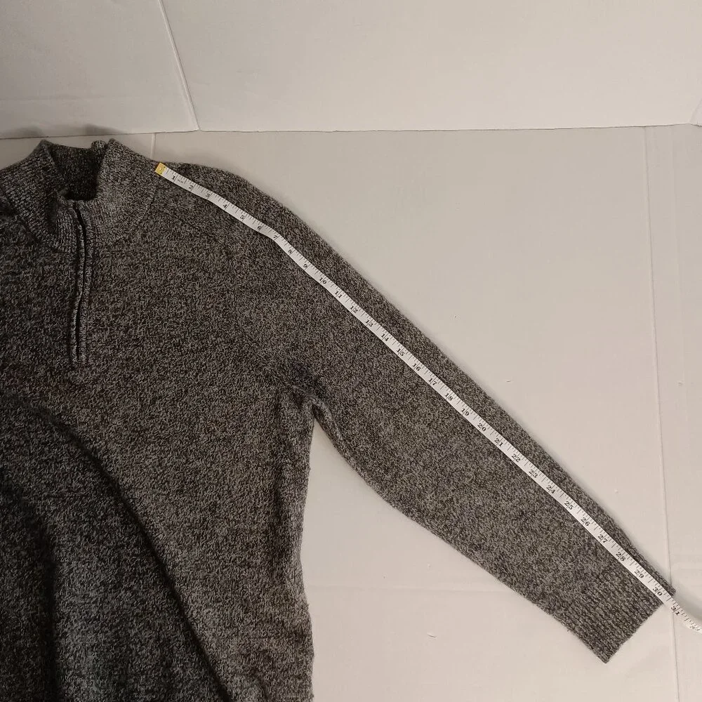 J Crew Sweater 1/4 Zip Warm Classic Gray/Black/White Men’s Size XL VGUC - Picture 11 of 13